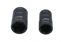 LASER DOUBLE ENDED DAMAGED WHEEL NUT SOCKET SET 2PC