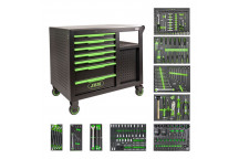 7 FRONTAL DRAWERS 4 LATERAL DRAWERS TOOL TROLLEY - ASSEMBLED