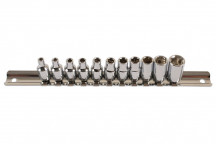 LASER Socket Set on Rail - BA 1/4D 11pc"