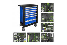 7 DRAWER TOOL TROLLEY - BLUE - TIMING TOOL SET INCLUDED