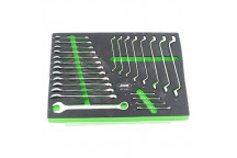 25 PIECES COMBINATION AND OFFSET SPANNER SET TRAY