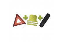 Emergency Kit + Black Bag With Border + Reflective Vest + Wa