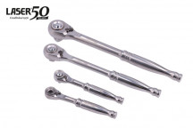 LASER Stainless Steel High-Quality Ratchet Set 4pc - 50th An