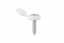 CONNECT White Number Plate Flip Top & Screw Pk 5