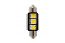 12V 5W 36MM Festoon Bulbs WHITE HYPER-LED 3smd built in resi