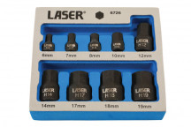 LASER Low Profile Hex Socket Bit Set 9pc