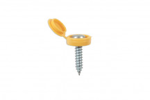 CONNECT Yellow Number Plate Flip Top & Screw Pk 5