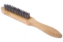 LASER Wire Brush 4 Row Wooden Handle