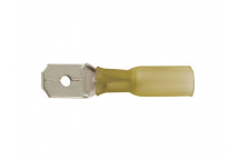 CONNECT Yellow Heatshrink Male Push-on 6.3mm Pk 25