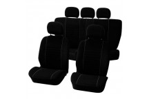 Seatcovers 9pcs set `Velours` black / grey- with zips top &