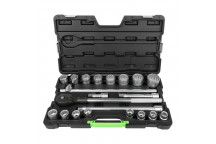 21 Pieces Tool Case With 3/4 12-Point Sockets - Zinc Finish"