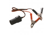 Cigarette lighter socket with battery clamps clips 12-24V 10