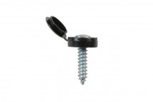 CONNECT Black Number Plate Flip Top & Screw Pk 5