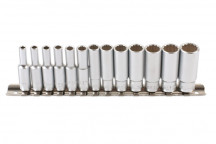 LASER Bi-Hex Deep Socket Set 1/4D 13pc"