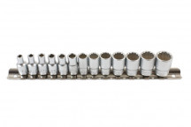 LASER Bi-Hex Standard Socket Set 1/4D 13pc"