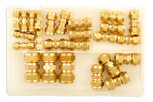 CONNECT Assorted Imperial Brass Tube Couplings Box 25