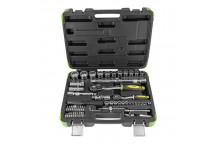 60 Pieces Tool Case With 1/2 And 1/4" 12-Point Spline Socke"