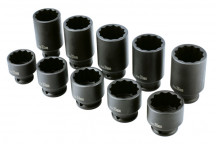 LASER Bi-Hex Impact Socket Set 1/2D 10pc"