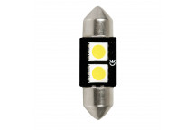 12V 5W 32MM Festoon Bulbs WHITE HYPER-LED 2smd built in resi