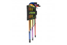 SET OF 9 EXTRA-LONG COLORED BALL-END ALLEN KEYS