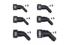 CONNECT Assorted 45° Angled Fuel Line Quick Connectors 16pc