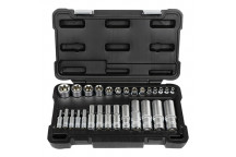 Set Of 28 Short And Long Torx Sockets - Zinc Finish