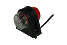 12v Rubber Red/White Side Marker Lamp (Britax 428)