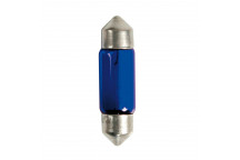 12V 10W 35MM Festoon Bulbs BLUE Died Glass BLISTER PACK (2)