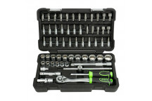 59 Pieces Tool Case With 3/8 12-Edge Sockets - Zinc Finish"