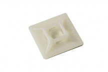 CONNECT Natural Cable Tie Self-Adhesive Mounts 22mm (100)