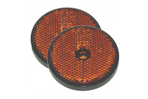 Round AMBER Reflectors 60mm Blister Pack (2)
