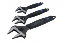 LASER Wide Mouth Adjustable Wrench Set 3pc