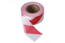 CONNECT Red & White Barrier Tape 75mm x 500m Non Adhesive 1p