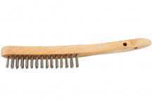 CONNECT 2-Row Wooden Handle Wire Scratch Brush Pack 4