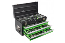 METAL BOX WITH TOOLS 143 PIECES - ZINC FINISH.