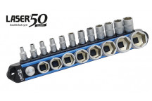 LASER LocSoc Socket Set 1/4D & 3/8"D - 21pc - 50th Annivers"