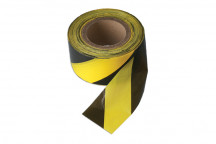 CONNECT Black & Yellow Barrier Tape 75mm x 500m Non Adhesive