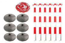 LASER Set of 6 Posts & Bases with Chain
