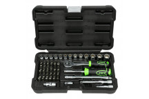 56 Pieces Tool Case With 12-Edged Sockets - Zinc Finish