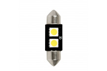 12V 5W 36MM Festoon Bulbs WHITE HYPER-LED 2smd built in resi