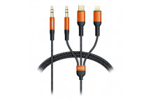 GadJet 3-in-1 Trio Audio Cable (Aux, 8-Pin, USB-C)