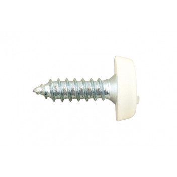 CONNECT Number Plate Screw White No 10 x 3/4 Pk 100