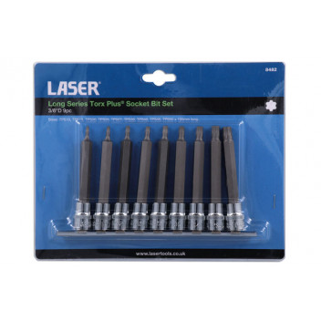 LASER Long Series Torx Plus® Socket Bit Set 3/8 D 9pc"