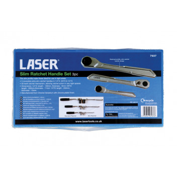 LASER Slim Handle Ratchet Set 1/4D