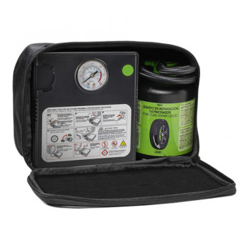 PUNCTURE SEALANT SET WITH LIQUID AND AIR COMPRESSOR