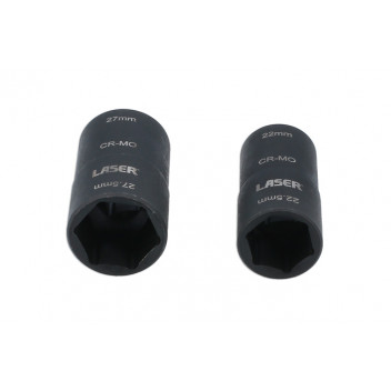 LASER DOUBLE ENDED DAMAGED WHEEL NUT SOCKET SET 2PC