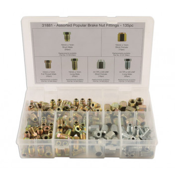 CONNECT Assorted Popular Brake Nut Fittings Box Qty 135