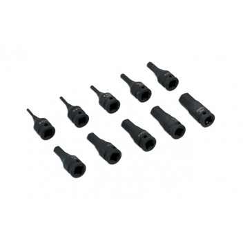 LASER Impact Hex Socket Bit Set 1/4D 10pc"