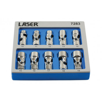 LASER Universal Joint Socket Set 3/8D  10pc"