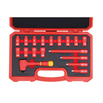 LASER Insulated Socket Set 1/4D 18pc"